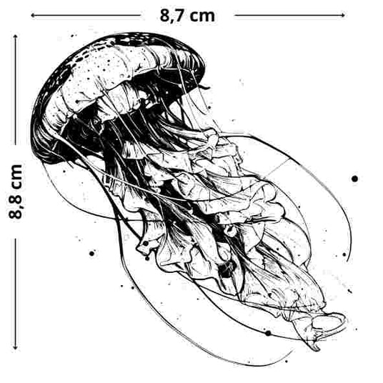 Mystische Qualle Tattoo - Temporäres Jagua-Tattoo, hautfreundlich und flexibel, ideal für den Alltag.