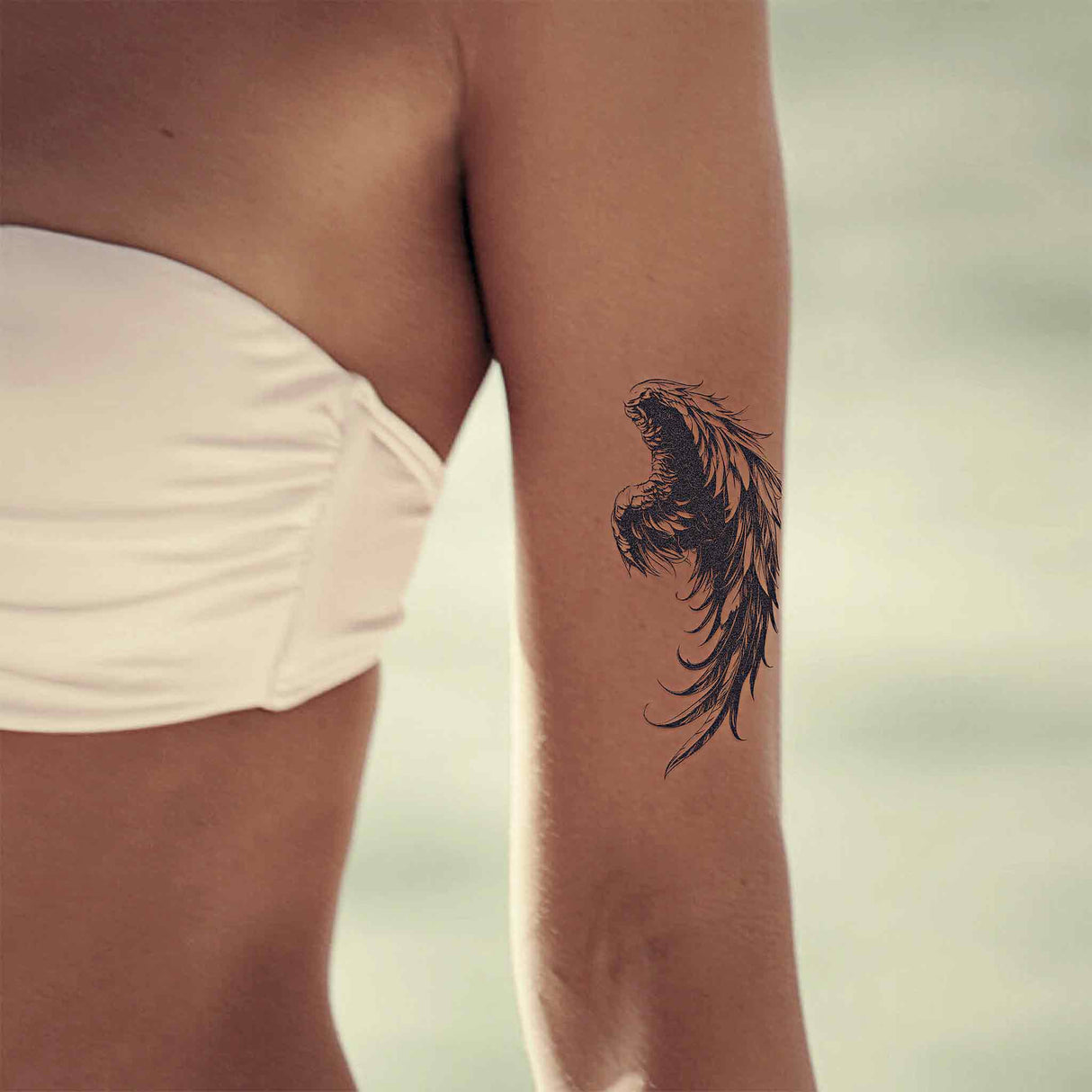 Süßer Engelsflügel Tattoo - Temporäres Jagua-Tattoo, hautfreundlich und flexibel, ideal für den Alltag.