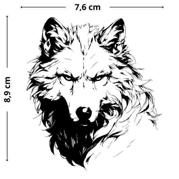 Leitwolf Tattoo - Temporäres Jagua-Tattoo, hautfreundlich und flexibel, ideal für den Alltag.