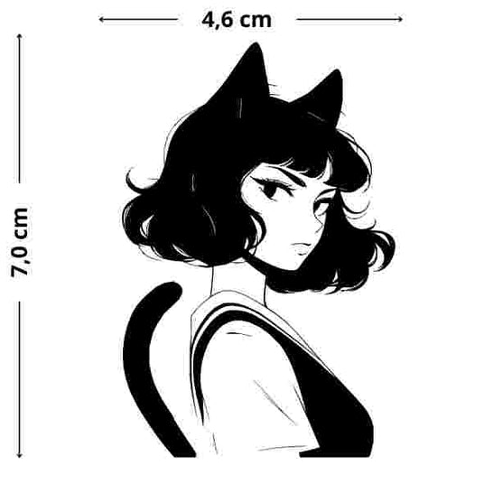 Freches Kaetzchen ‚naughty girl‘ im Pin-up-Style Tattoo - Temporaeres Jagua-Tattoo, verspielter und provokanter Look, hautfreundlich und flexibel.