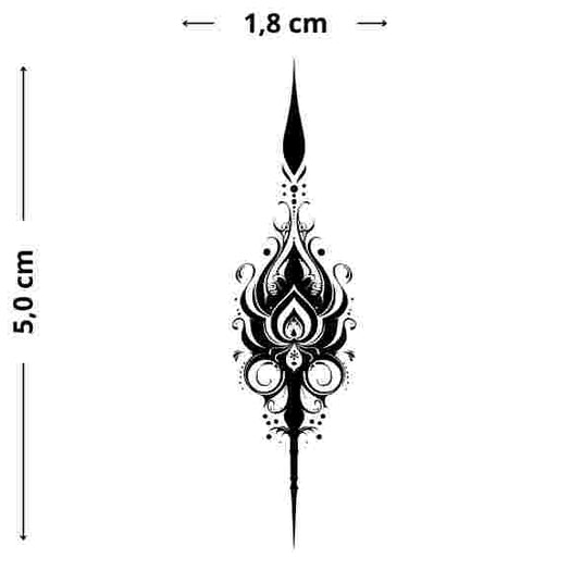 Symmetrisches Yoga-Symbol Tattoo – Ornament für Balance und spirituelle Staerke, ideales Design für deine innere Ruhe und Flexibilitaet.