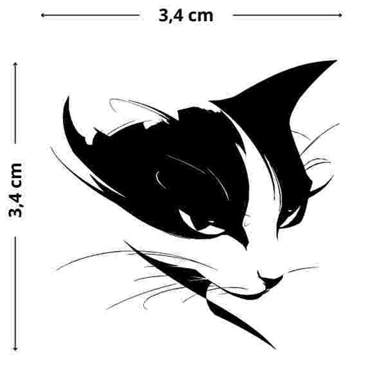 Freches Kätzchen-Tattoo – minimalistisch, katzenhaft und selbstbewusst, hautfreundlich und flexibel