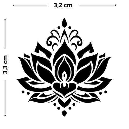 Lotusblüte Tattoo – spirituelles temporäres Tattoo, ästhetisch und hautfreundlich, Yoga-Symbol, flexibel