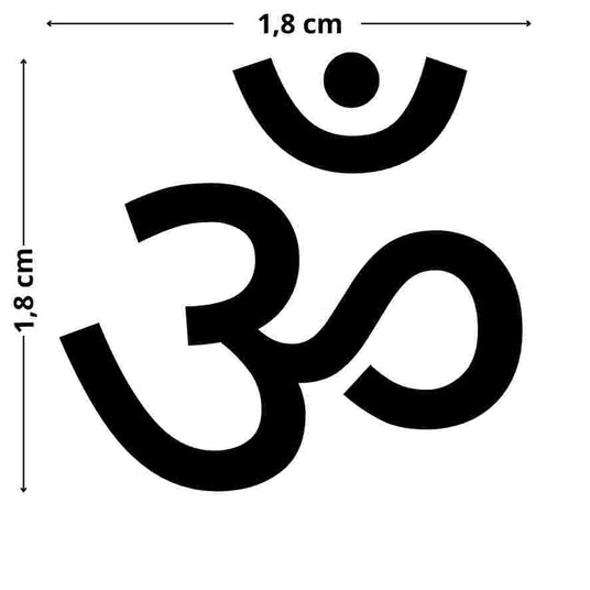 Om-Zeichen, kleines temporäres Tattoo, Symbol für Einheit, Gelassenheit und inneren Frieden.
