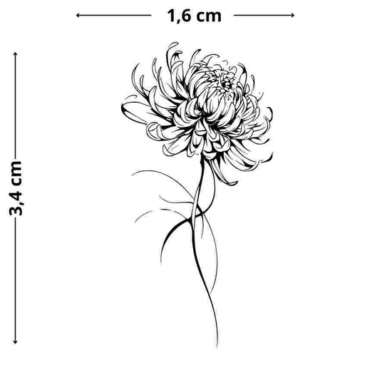 Feingliedriges Dahlien-Tattoo, kleines florales Design für dezente Eleganz auf der Haut.