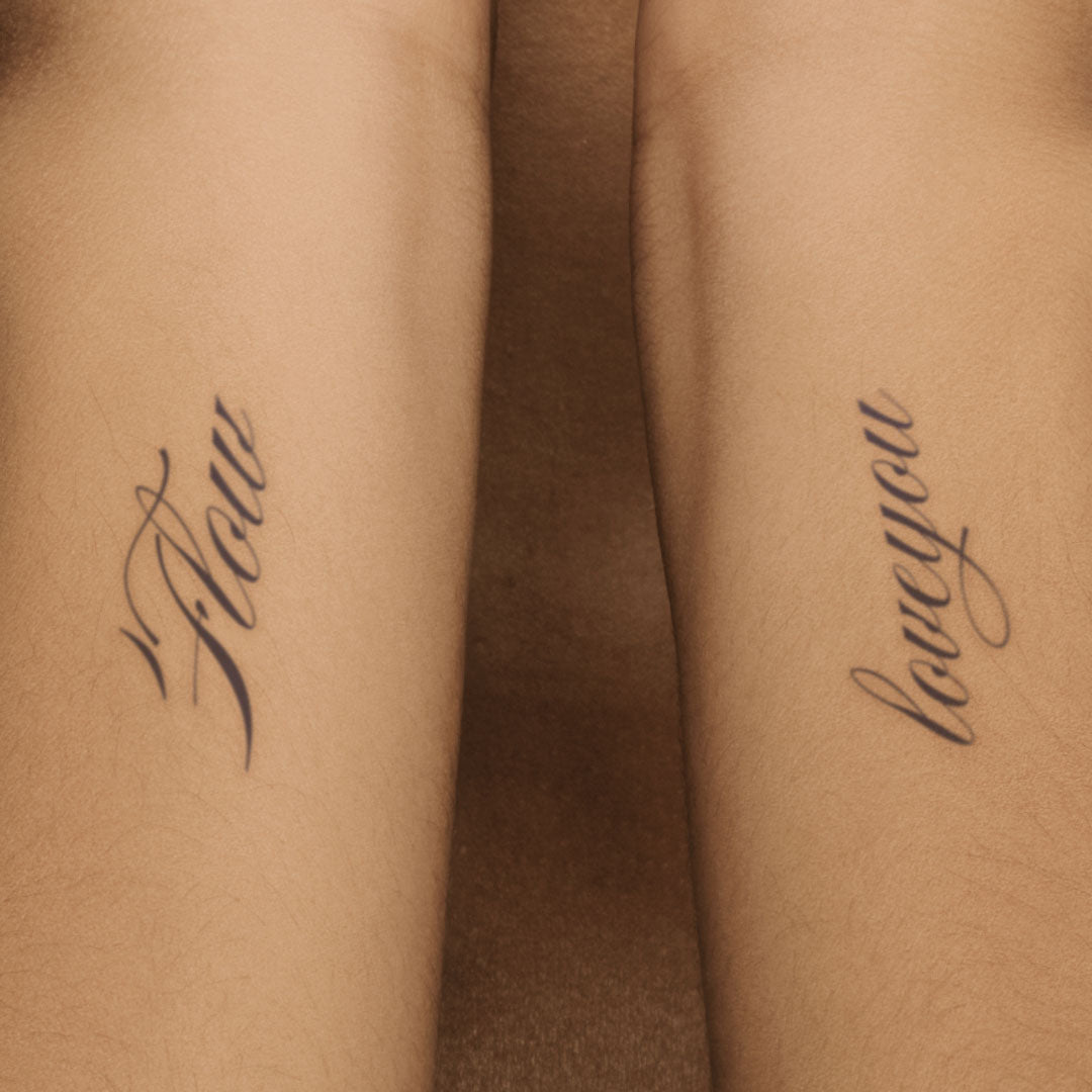 'Flow' & 'loveyou' - Stay in Flow, Stay in Love - Duo Tattoo