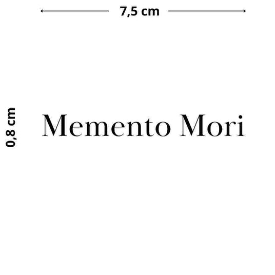 ‘Memento Mori’ Tattoo – Temporäres Tattoo mit tiefsinniger Botschaft, das daran erinnert, das Leben bewusst zu leben und die Zeit nicht zu verschwenden.