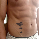 Mädchen mit Rose im Banksy-Style - Temporäres Tattoo (hält bis zu 2 Wochen)